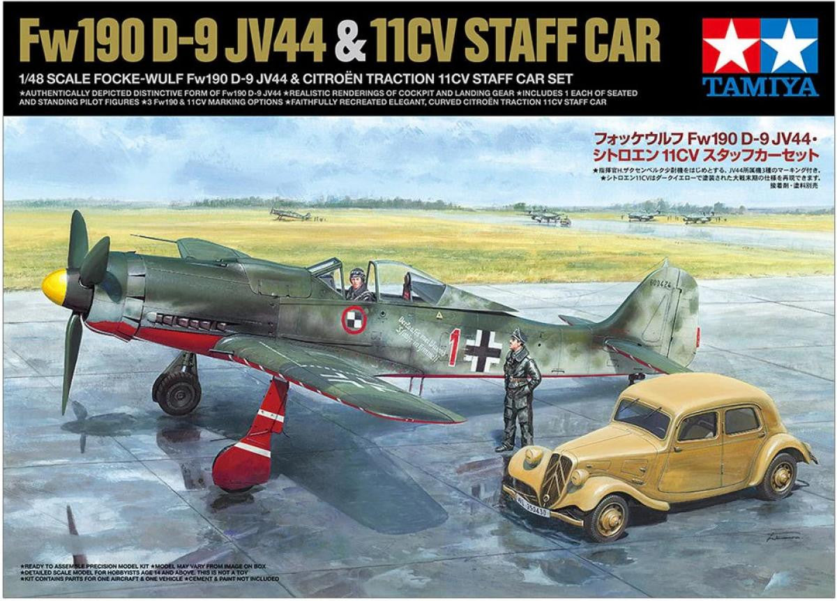 Tamiya 1/48 Fw190D-9 JV.44 & Citreon Staff Car 25213